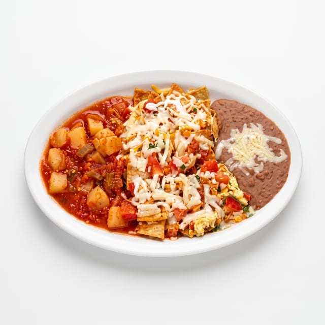 Chilaquiles [Fried Tortilla Chips in Salsa].